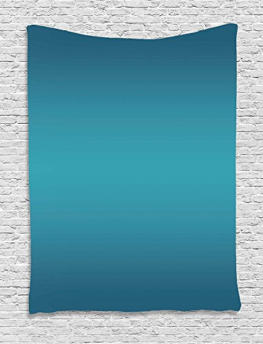 Ambesonne Ombre Tapestry, Deep Blue Tropical Ocean Exotic Lands Inspired Design Modern Digital Print, Wall Hanging for Bedroom Living Room Dorm Decor, 60" X 80", Petrol Blue - color: Petrol Blue, size: 80"L x 60"W