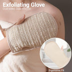 3 Pack Exfoliating Body Scrubber Set – Shower Gloves, Natural Back Scrubber Strap & Bath Pouf Sponge – Jute Cotton Blend Wash Mitt for Full Body Shower Routine & Daily Skin Care