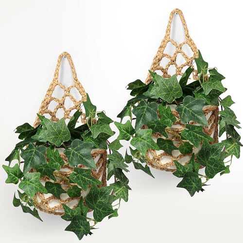 2 Packs Hanging Planters for Indoor Plants up to 6 in., Wall Plant Holder | Plant Hanger Indoor, Wall Planters for Indoor Plants, Hanging Plant (2PK, for 6 inch Pot) - color: Jute X 2pc