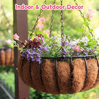 Riare 4 Pack 20 Inch Round Coco Liners Replacement, 100% Natural Coconut Coir Liners for Hanging Baskets, Garden Flower Vegetables Planter Pot, Window Box, Fence, Decks - size: 20inch