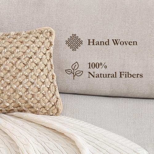 Boho Living Jada Decorative Throw, Includes Accent, Premium Woven Design, Living Room Décor, (1) 12" x 20" Pillow Cover with Insert, Beige - color: Beige, size: (1) 12" x 20" Pillow Cover With Insert