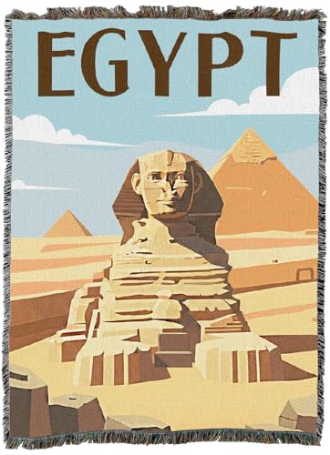 Pure Country Weavers Egypt Travel Blanket - Gift Tapestry Throw Woven from Cotton - Made in The USA (60X80) - color: Egypt Travel, size: 60X80