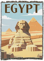Pure Country Weavers Egypt Travel Blanket - Gift Tapestry Throw Woven from Cotton - Made in The USA (60X80) - color: Egypt Travel, size: 60X80