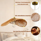 Boho Rattan 17-inch Pendant Light E26 lamp holder,height adjustable Restaurant chandelier Rattan light fixture Chandelier Woven Hanging Light Fixture for Bedroom Entryway Nursery Kitchen Island - color: Light Brown, size: 17-inch