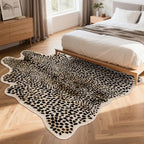 Huichenxing2021FURSTORE Leopard Rug Cheetah Print Rugs for Living Room Bedroom Faux Animal Print Area Rug Cowhide Skin Mat 6.2x8.2ft - color: Multi Leopard 98"l X 74" W