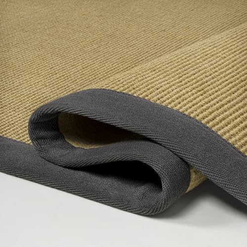 JONATHAN Y Border Jute Indoor Area Rug Natural/Dark Gray 3X5 ft, Camden Farmhouse Cottage for Living Room, Bedroom, Kitchen, Office, Easy-Cleaning, High Traffic, Pet-Friendly, Non-Shedding KTN100D-3 - color: Natural/Dark Gray, size: 3' x 5' (Rectangular)