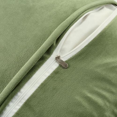 FUTEI Pack of 2 Boho Chenille Decorative Throw Pillow Covers 20x20 Inch Soft Plush Tufted Striped Textured Cushion Case,Farmhouse Accent for Couch Bed Living Room, Green - color: Green, size: 20" x 20" (Pack of 2)