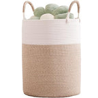 80L Extra Large Laundry Hamper Basket Tall Woven Rope Clothes Hamper Blanket Basket for Living Room Bathroom Bedroom Brown 16"L x 16"W x 22"H - color: Brown1, size: Extra Large (80L)
