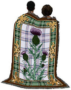 Pure Country Weavers Scotland - National Flower The Flowering Thistle Blanket - Gift Tapestry Throw - Woven from Cotton - Made in the USA (72x54) - color: Scotland Thistle, size: 72" x 54"