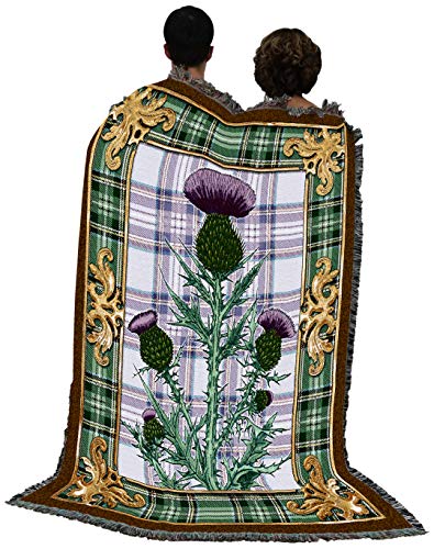 Pure Country Weavers Scotland - National Flower The Flowering Thistle Blanket - Gift Tapestry Throw - Woven from Cotton - Made in the USA (72x54) - color: Scotland Thistle, size: 72" x 54"