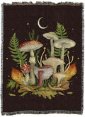 Pure Country Weavers Autumn Mushrooms by Episodic Drawing - Gift Tapestry Throw Blanket Woven from Cotton - Made in The USA (60X80) - color: Autumn Mushrooms, size: 60x80