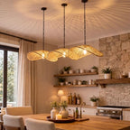 3 Set 11 Inches Cloud Shaped Rattan Pendant Light Shade, Woven Rattan Lamp Shades for Ceiling Lighting, Natural Handcrafted for Dining Room, Kitchen Ceiling(Small Cloud Lampshade)