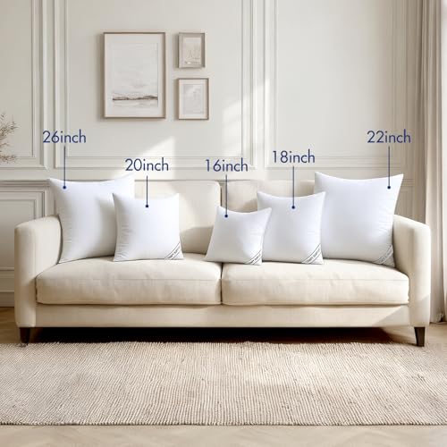 MIULEE 16x16 Inch Pillows Inserts, Pack of 4 Down Alternative Virgin Filling Comfy Support Throw Pillows for Sofa Couch Bed - size: 16x16