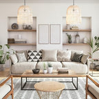 FOREVER BAMBOO Indonesian Natural Rattan Pendant Light Shade Handcrafted Wicker Light Fixtures Luxurious Basket Woven Lampshade Chandelier Interior Decor, Bell Shape 14 in H x 12 in W - style: Lombok Bell