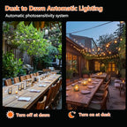 Kawaya Outdoor String Lights, LED Patio Light, Shatterproof Edison Globe Bulbs - IP65 Waterproof Dimmable Hanging Light - size: 31FT-New