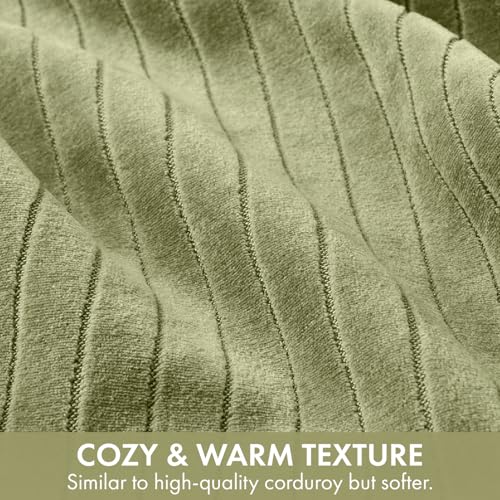MIULEE Set of 2 Sage Green Decorative Throw Pillow Covers 18x18 Inch, Thick Soft Textured Striped Cushion Covers, Modern Solid Color Farmhouse Boho Pillow Case for Sofa Couch Bed Living Room - color: Sage Green, size: 18" x 18" (Pack of 2)