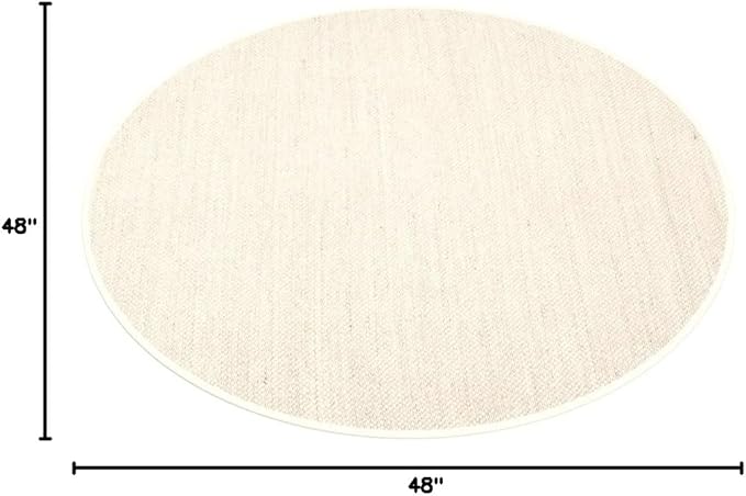 SAFAVIEH Area Rug 4' Round - Natural Fiber Collection - Marble & Beige, Sisal, Woven Design with Border (NF143C)