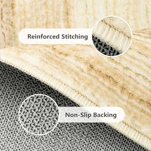 Asrug Imitation Jute Low Pile Round Rug Area Rug Washable Non-Slip Circle Rug Soft Plush Touch Circle Rugs Round for Kitchen Bathroom Living Bedroom Nursery, Carpet 2ft /24 inch/61 cm Brown/Beige - color: Brownbeige, size: 2ft