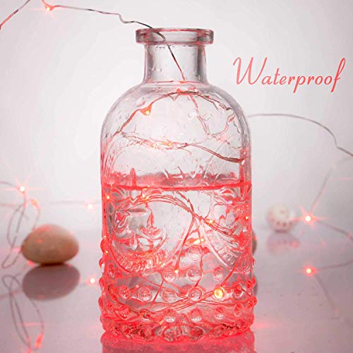 Ariceleo Led Fairy Lights Battery Operated, 1 Pack Mini Battery Powered Copper Wire Starry Fairy Lights for Bedroom, Christmas, Parties, Wedding, Centerpiece, Decoration (5m/16ft Red) - color: Red, size: 1 Pack