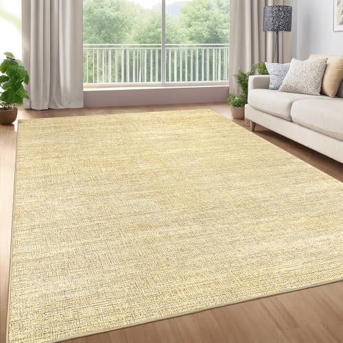 9x12 Area Rugs for Living Room Washable Solid Large Bedroom Rugs Non Slip Soft Modern Abstract Dining Room Throw Carpet Minimalist Classic Plain Area Rug for Nursery Kitchen Home Office, Tan - color: Tan, size: 9' x 12' (Rectangular)