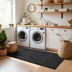 Softlife Hallway Runner Rug 2x6 ft Faux Jute Rugs Washable Entryway Rug Hall Carpet Runner Modern Farmhouse Laundry Kitchen Room Mat Long Carpet for Bathroom, Black - color: Black, size: 2' x 6' (24"x72")