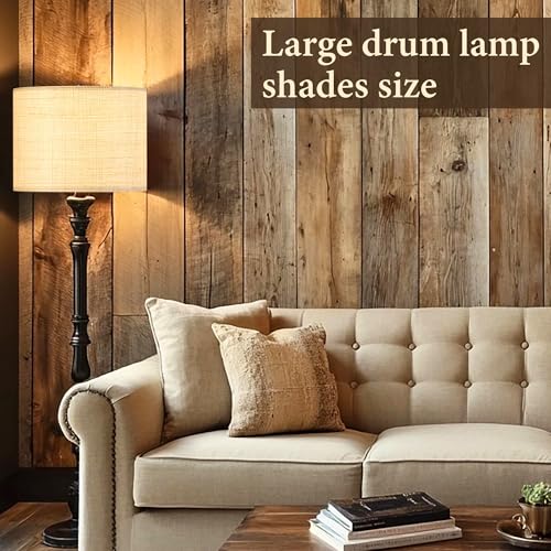 GO&SO Large Drum Lamp Shades Woven Lampshades Barrel Shape, 16" L x 12" H (E26 Spider),Farmhouse Lampshades For Floor Lamps & Table Lamps, Hand Crafted Replacement Lamp Shade, Easy Assembly Required - color: Hand-woven fabric, size: 16*16*12IN-1PC