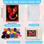 ORIGACH Dragon Latch Hook Rug Kit for Adults Printed Rug Making Kit Handmade Carpet Tapestry Cover with Hook Latch and Preprinted Canvas, Home Arts Crafts Sofa Decor, 20.5x15inch - style: Dragon