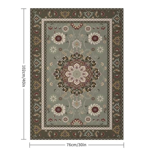 Boho Floral Green Throw Blanket,Vintage Elegant Country Rustic Farmhouse Pattern Soft Throw Blanket for Couch Sofa Camping Office Travel Home Bedroom Decor All Seasons 30"x40" - color: Boho-21, size: 30x40in