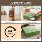 Codi Thick Replacement Couch Cushions, Upholstery Foam with Washable Covers for Sofa Cushion Chair Meditation - 24 × 24 × 5 Inch, High Density Foam, Green - color: Green, size: 24 Inch (Pack of 1)