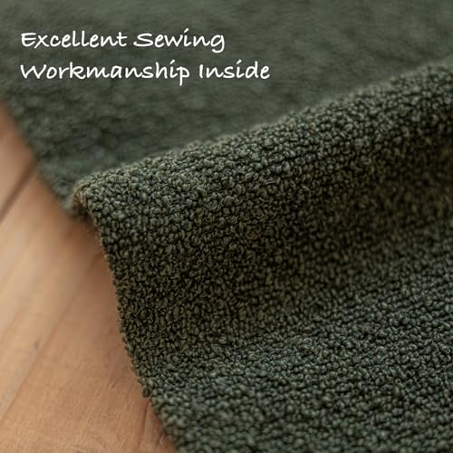 GEEORY Decorative Throw Pillow Covers 16x16 Inch Pack of 2,Textured Boucle Neutral Cushion Cases for Bed Couch Sofa, Accent Mordern Farmhouse & Minimalist Home Decor (Olive Green) GE05-16 - color: Olive Green, size: 16" x 16" (Pack of 2)