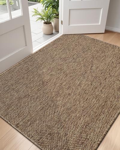 DEXI Dirt Trapper Door Mat, 31x60 Washable Doormat, Dirt Resistant and Absorbent, Easy Clean Low-Profile Floor Rugs for Entryway, Front Door, and Inside Entrance, Brown - color: Brown, size: 2'7" X 5' (Rectangular)