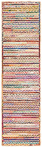 SAFAVIEH Cape Cod Collection Runner Rug - 2'3" x 8', Natural & Multi, Handmade Boho Braided Jute, Ideal for High Traffic Areas in Living Room, Bedroom (CAP251A) - size: 2'3" x 8' (Runner)