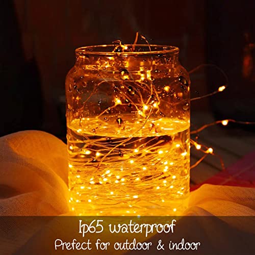 Ineximun 24 Pack LED Fairy Lights Battery Operated 7Ft 20Led Warm White Mini String Lights Waterproof Christmas Lights for Mason Jars Bedroom DIY Party Wedding Christmas Decor - color: Warm White