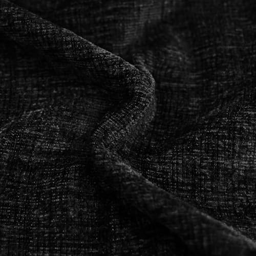 CaliTime Throw Pillow Covers Decorative 16 X 16 Inches Pack of 2 Cozy Chenille Cushion Cases for Couch Sofa Bed Living Room Home Black - color: Black, size: 16" x 16" (Pack of 2)
