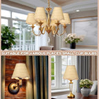 Tuanse 6 Pcs Boho Rattan Lamp Shade Scalloped Empire Shaped Clip on Chandelier Shade 3" x 6" x 5" Replacement Rustic Barrel Lighting Cover for Kitchen Dining Living Room Table Wall Chandelier - color: Beige, size: Rattan, style: Bohemian