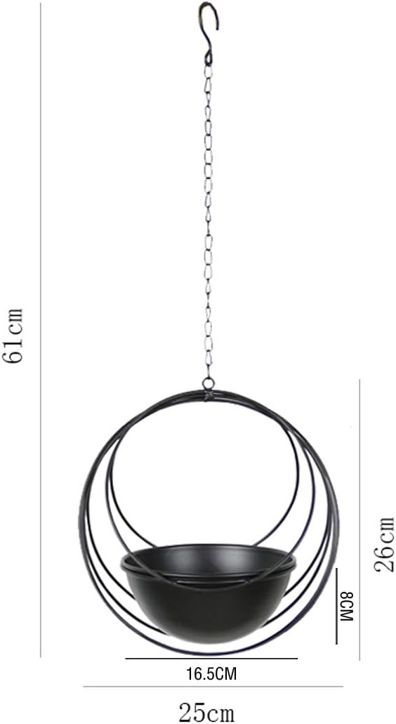 RISEON Boho Metal Plant Hanger,Metal Geometric Hanging Planter, Modern Planter, Mid Century Air Plant Holder Stand, Minimalist Planter for Indoor Outdoor Home Wedding Decor (Black)