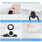 Bedside Touch Control Table Lamp with Dual USB Charging Ports 1 AC Outlet, 3 Way Dimmable Modern Nightstand Lamp with Cream Fabric Shade, Desk Lamp for Bedroom Living Room Office with 5000K LED Bulb - color: Cream