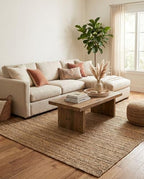 Rugs.com Hand Braided Jute Rug – 7' x 10' Natural Flatweave Rug Perfect for Bedrooms, Dining Rooms, Living Rooms - size: 7' x 10' (Rectangular)