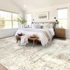 Capslpad 9x12 Abstract Area Rug, Non-Slip Washable Foldable Rug, Low Pile Ultra Soft Non-Shedding, Modern Beige Stain Resistant Large Rug for Living Room, Bedroom, Office, Dining, Room - color: Beige, size: 9' x 12' (Rectangular)