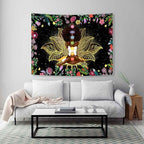 Ine Ive African Chakra Tapestry African American Woman Zen Meditation Tapestries 40x30 Inch Starry Sky Flower Garden Inspirational Afro Yoga Wall Art for Bedroom Dorm Decor - size: 40"L x 30"W