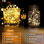 12 Pack Fairy Lights Battery Operated - 7ft 20 Led Twinkle Lights 3 Modes, Bulk Mini String Lights Waterproof for Mason Jars Vases DIY Party Wedding -Warm White & Cold White - color: Warm White&Cool White, size: 12 Pack
