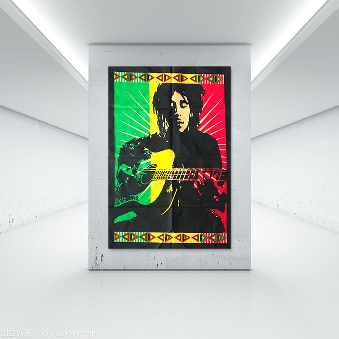 Rastogi Handicrafts Hendrix Guitar 40" X 30" Poster Size Tapestry Decorative Indian Dorm Decor Cotton Tapestry Indian Multi Colored Wall Poster Indian Deity (RH-146) - color: Rh-146