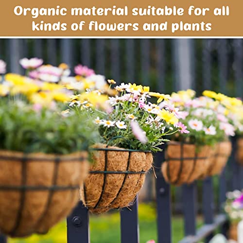 Legigo 3 Pack 18 Inch Hanging Basket Coco Liners Replacement, 100% Natural Round Coconut Coco Fiber Planter Basket Liners for Hanging Basket Flowers/Vegetables - color: 3pcs, size: 18 Inch
