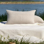 PHF 100% Cotton Waffle Pillow Shams Standard Size, 2 Pack 20" x 26" Soft Skin-Friendly Pillowcases, No Filling, Aesthetic Woven and Breathable Waffle Weave Pillow Case Covers for Bed, Oatmeal - color: Oatmeal, size: 26" x 20" (Pack of 2)