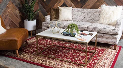 Unique Loom Sialk Hill Collection Area Rug - Washington (2' 2" x 3' 1" Rectangle, Burgundy/ Cream) - color: Burgundy/Cream, size: 2'2" x 3'1" (Rectangular)