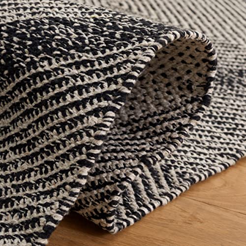 SAFAVIEH Montauk Collection Accent Rug - 2' x 3', Black, Handmade Cotton, Ideal for High Traffic Areas in Entryway, Living Room, Bedroom (MTK821D) - color: Black, size: 2' x 3' (Rectangular)
