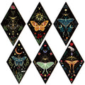 Sintuff 6 Pieces Gothic Wall Decor Boho Sun Moon Phases Wall Art Gothic Minimalist Stars Sun Hanging Wooden Home Decor Farmhouse Pediments for Gallery Living Bedroom Room(Butterfly) - style: Butterfly