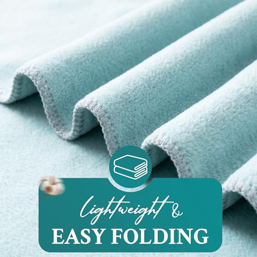 Arconiz Darcy Throw Blanket 50''x60'', Mint Solid Textured Woven Cotton Blend Throw for Couch Sofa Bed, Soft Lightweight All Season Decorative Blanket for Modern Home Decor - color: Mint Solid