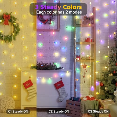 OMIKA Christmas String Lights Battery Operated 16.5ft 50LED with Remote Warm White Multicolor Fairy Light Indoor for Classroom Bedroom Dorm Birthday Patio Tent Party Xmas Christmas Décor - color: Color Changing, size: 16.5ft 50LED-1Pack
