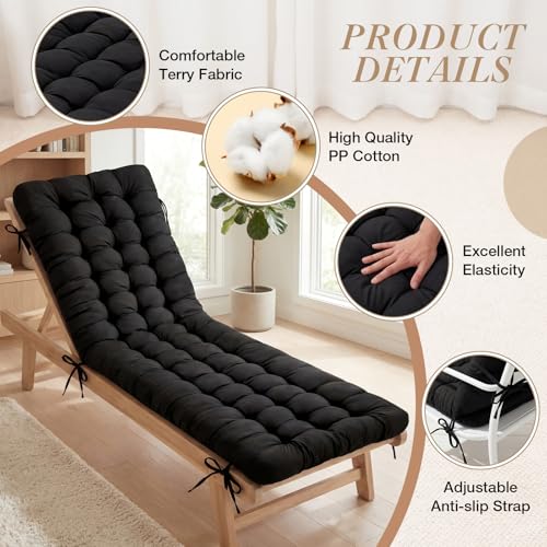Wenqik Long Floor Cushion Large Floor Cushion with Brushed Cotton 74.8 x 27.5 x 3.15 in Jumbo Lounger Pillow for Outdoor Indoor Bay Window Meditation Yoga Reading Sleeping(Black) - color: Black